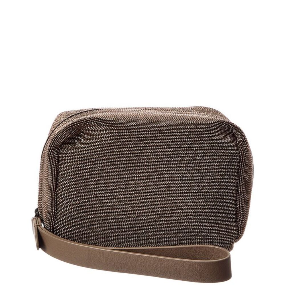 Brunello Cucinelli Leather Pouch, Brown